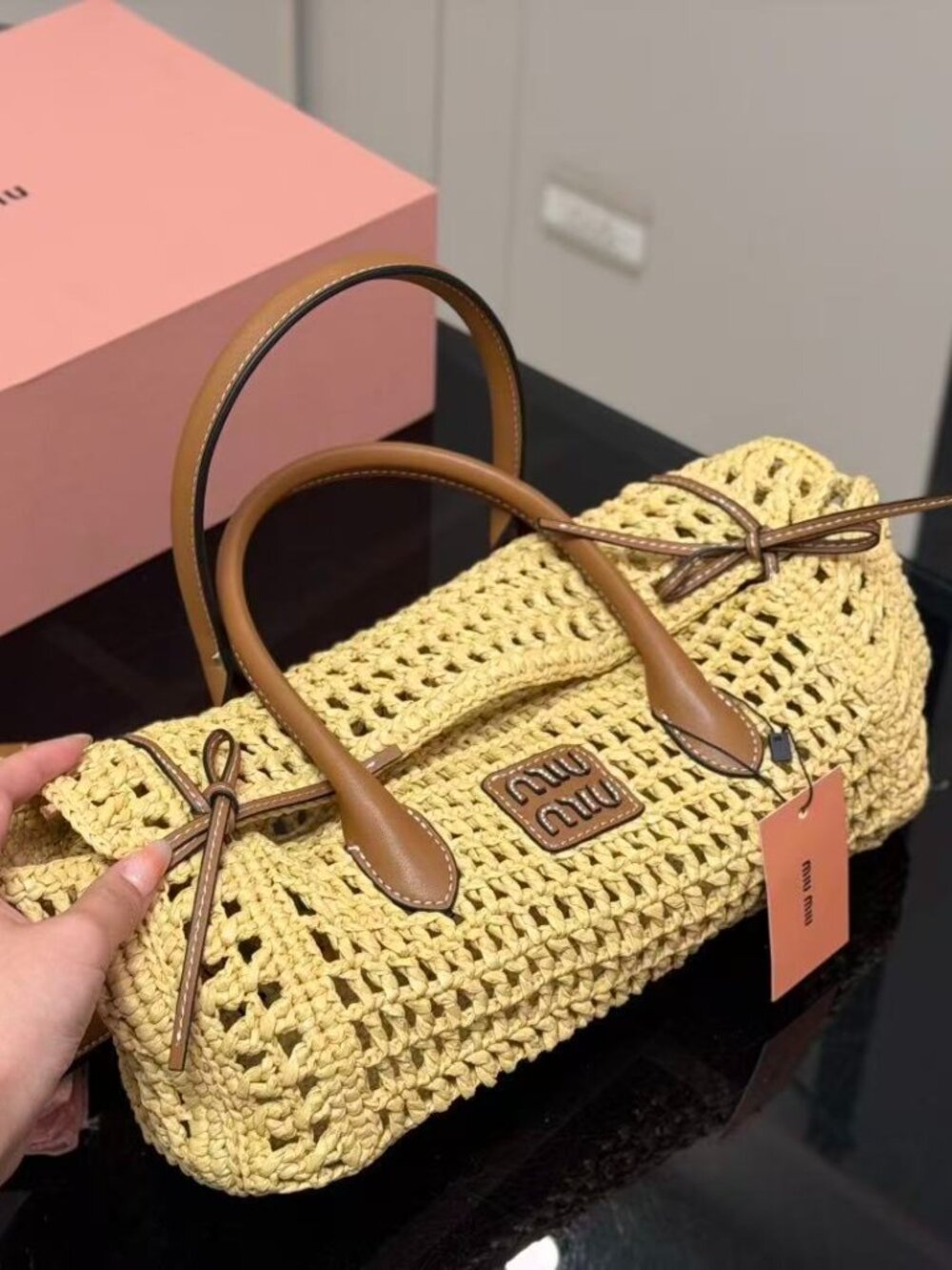 Yellow Crochet Tote Bag - Lightweight Beach & Market Bag